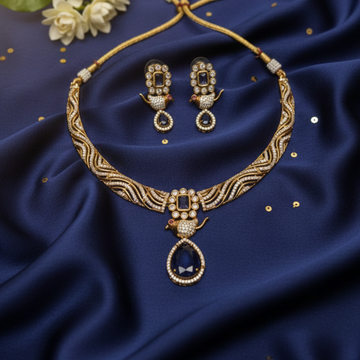 Aanya AD parrot Necklace - occasion set