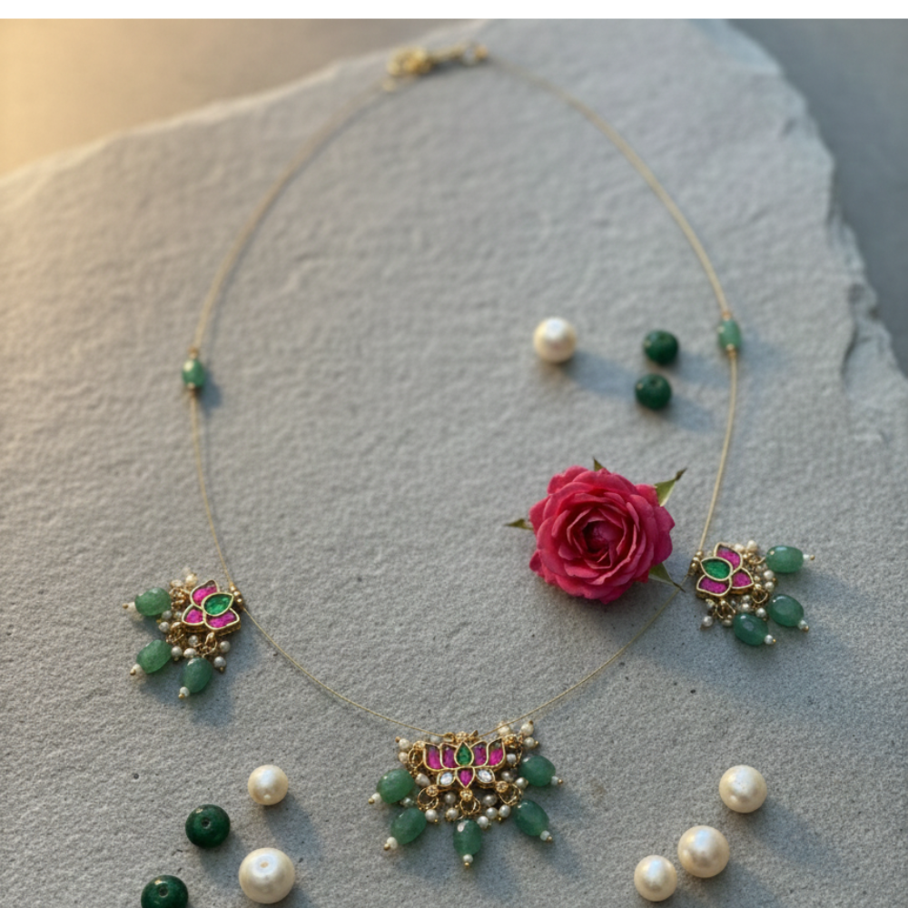 Zenshyn lotus jadau invisible chain - office wear