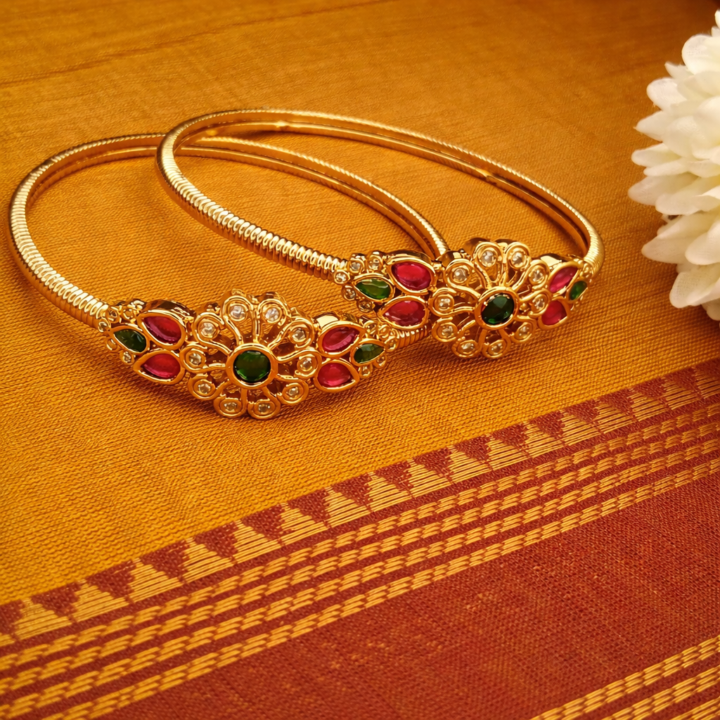 Zenshyn Tara Minimal Multicolour stone Kada - Office wear