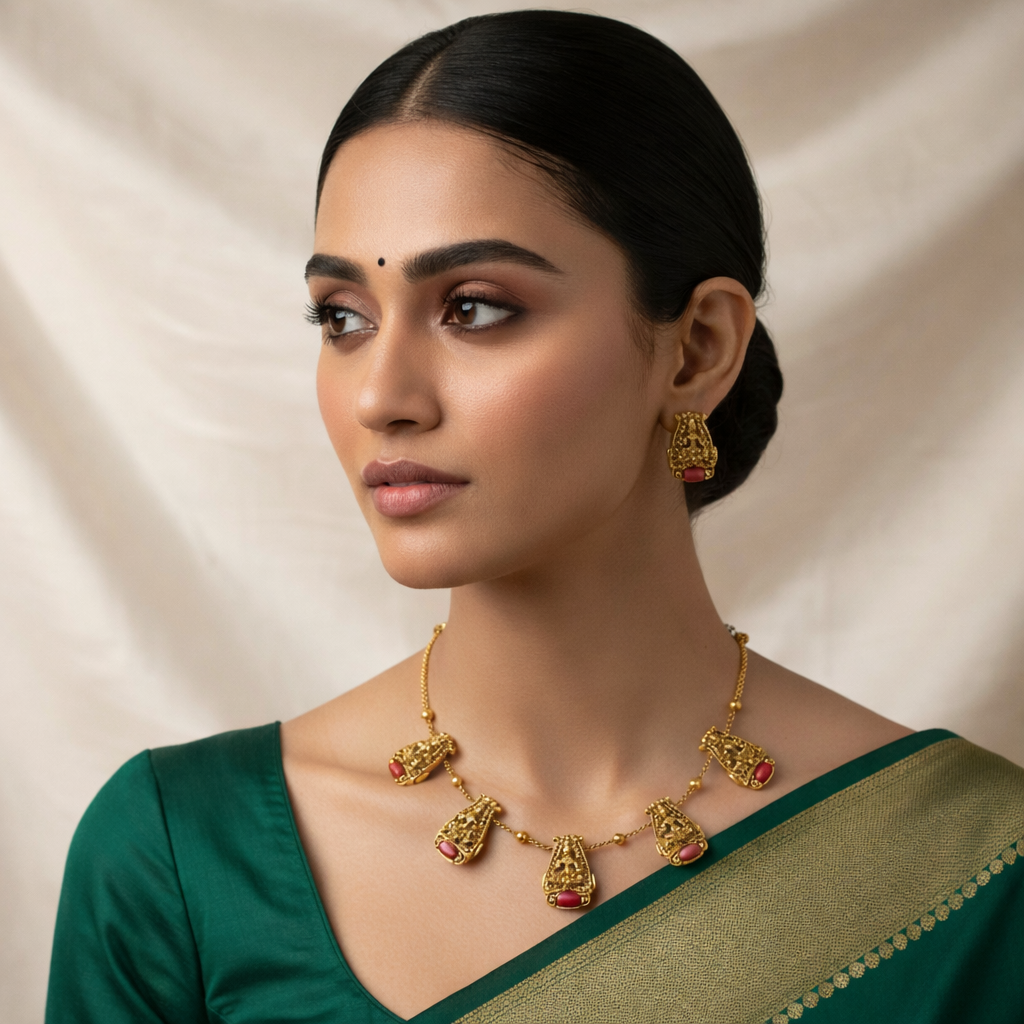 Zenshyn Coral Lakshmi elegant choker - Desk to Dinner