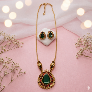 Zenshyn Anvi Green Palakka Minimal Chain – Office Wear