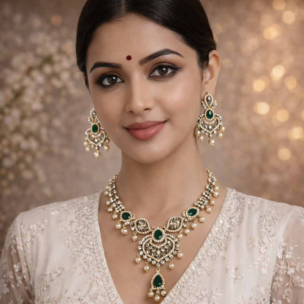 Vira  AD stone statement necklace - occasion set