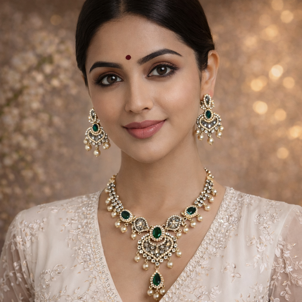 Vira  AD stone statement necklace - occasion set