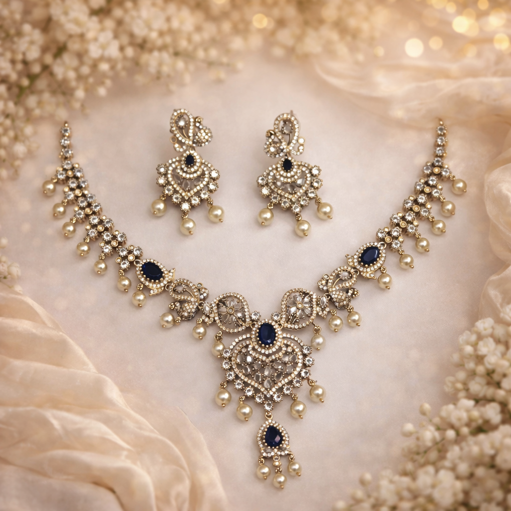 Zenshyn vira  AD stone statement necklace - occasion set