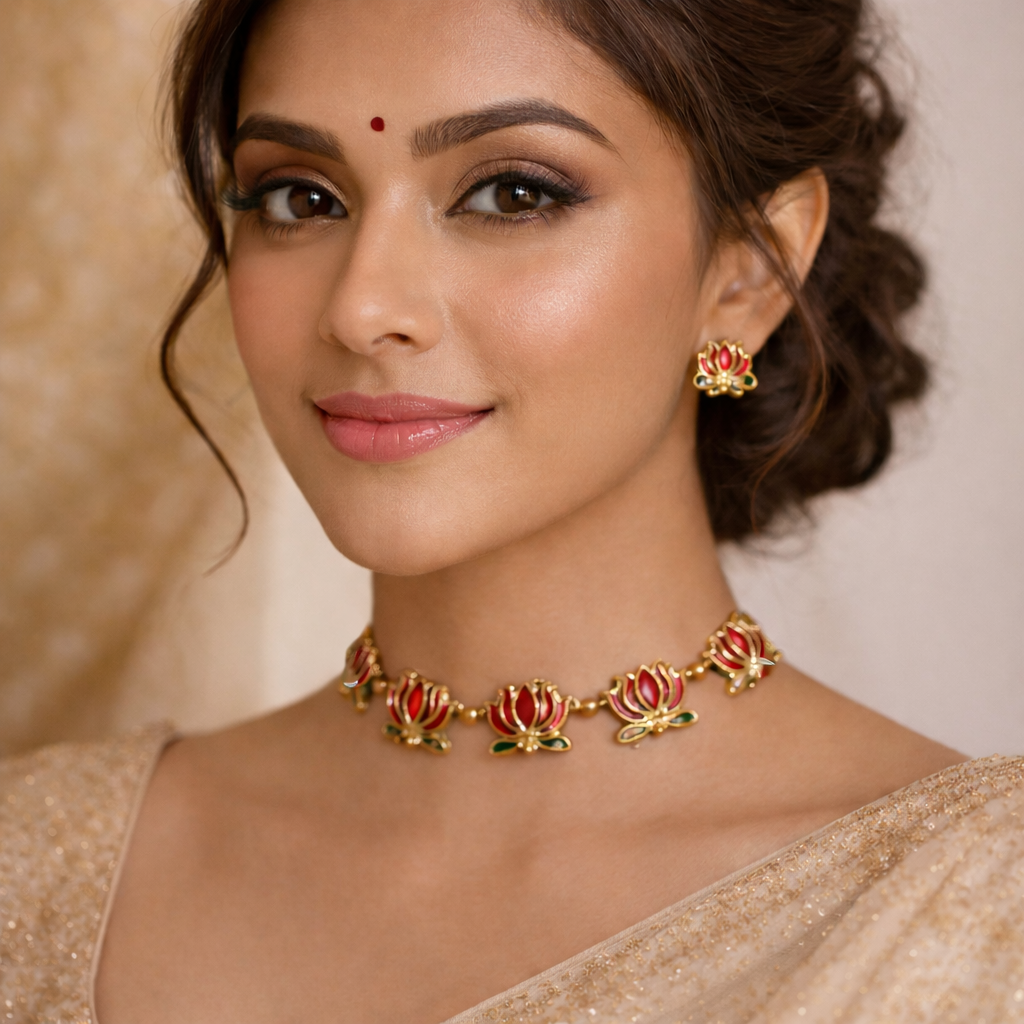 Trending Classic minimal Lotus choker set