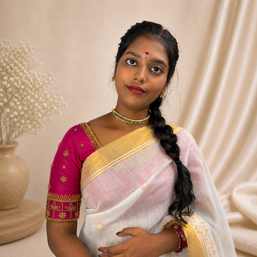 Premium Reversible 2 in 1 pink and green Kemp stone with Pearl choker- occasion wear