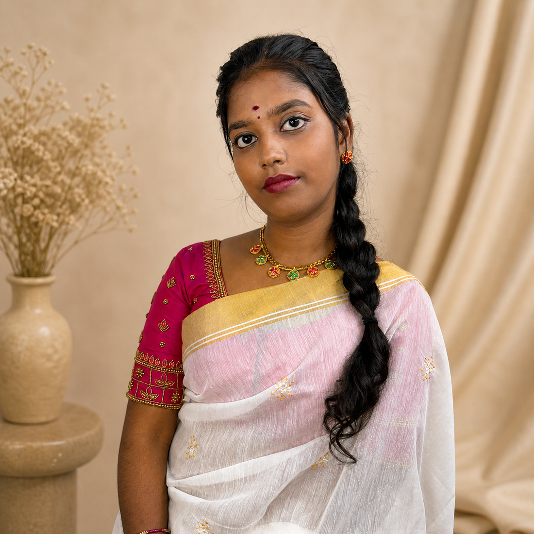 Premium Reversible 2 in 1 Multicolour Kemp stone with coin necklace - occasion wear