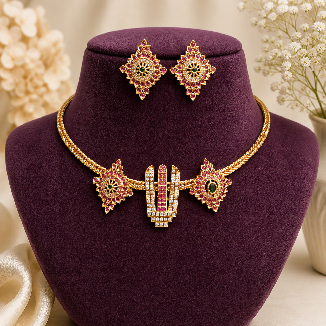 Premium trending Balaji kemp stone minimal necklace - minimal wear