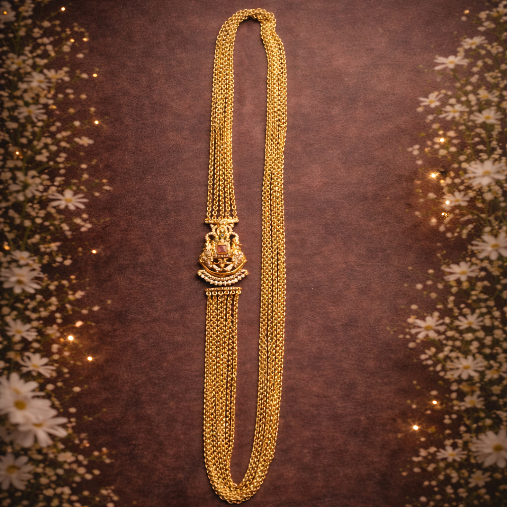 Zenshyn chandraharam layered mopu chain - occasion wear