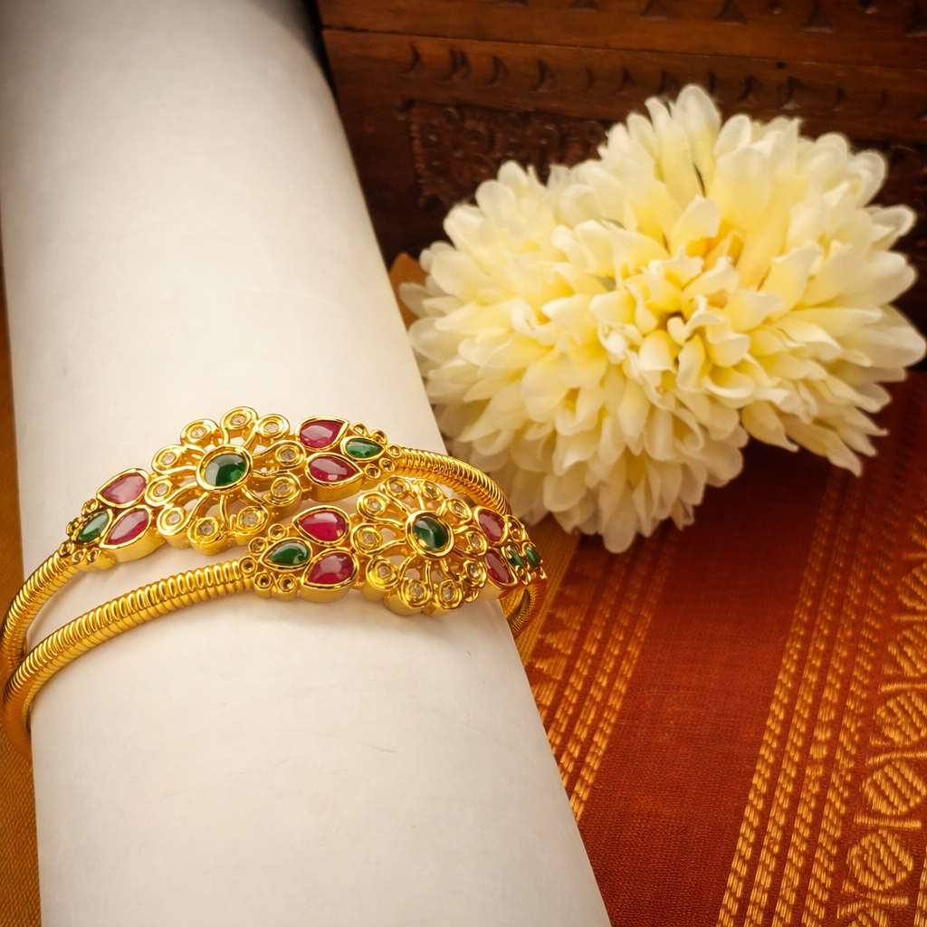 Zenshyn Tara Minimal Multicolour stone Kada - Office wear