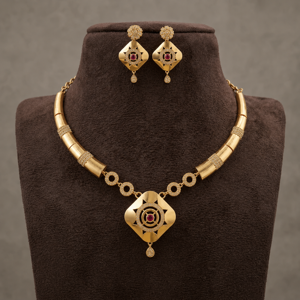 Premium Impon trendy Hasli necklace - occasion wear