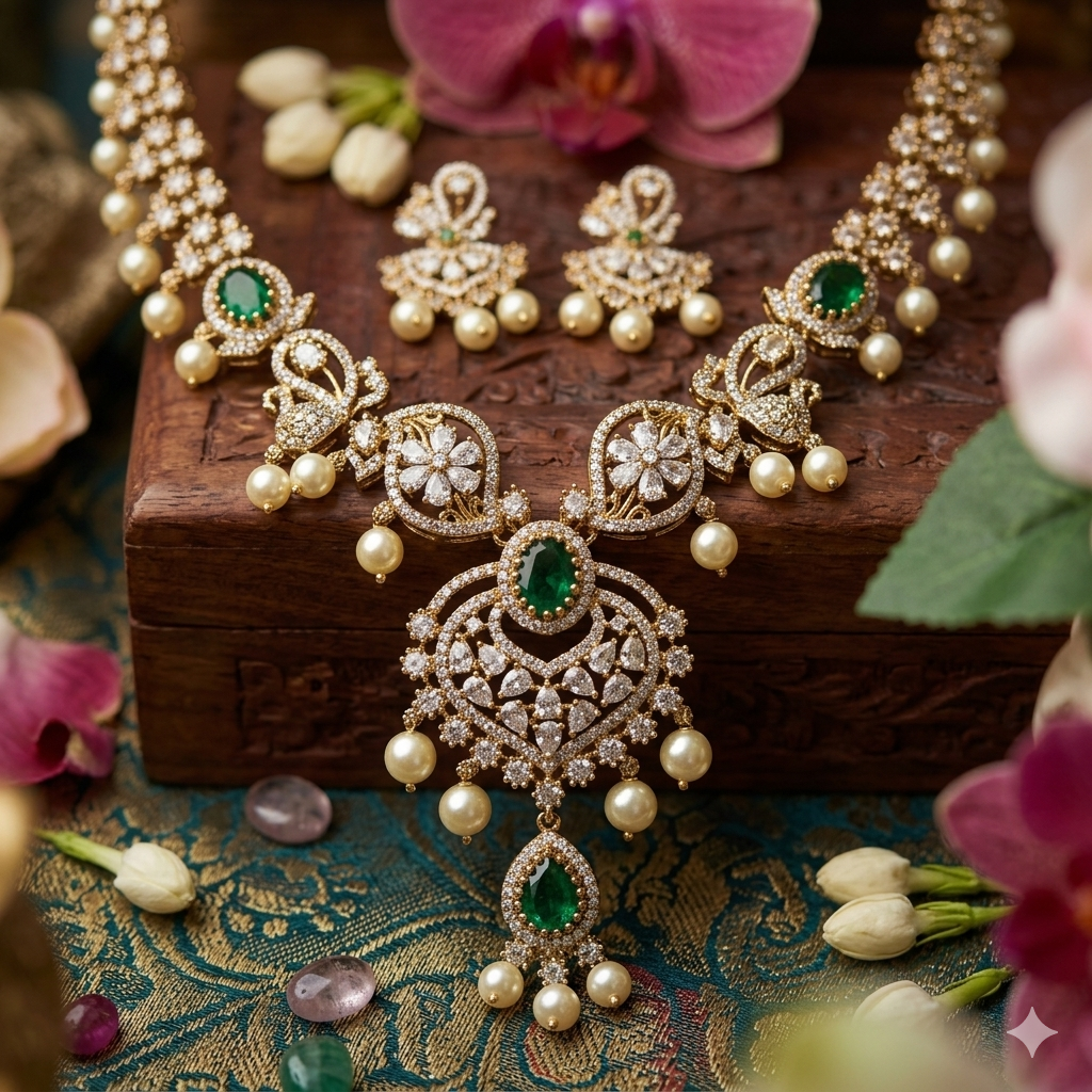 Vira  AD stone statement necklace - occasion set