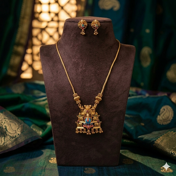 Premium Enamel Gopura Lakshmi mid-length chain