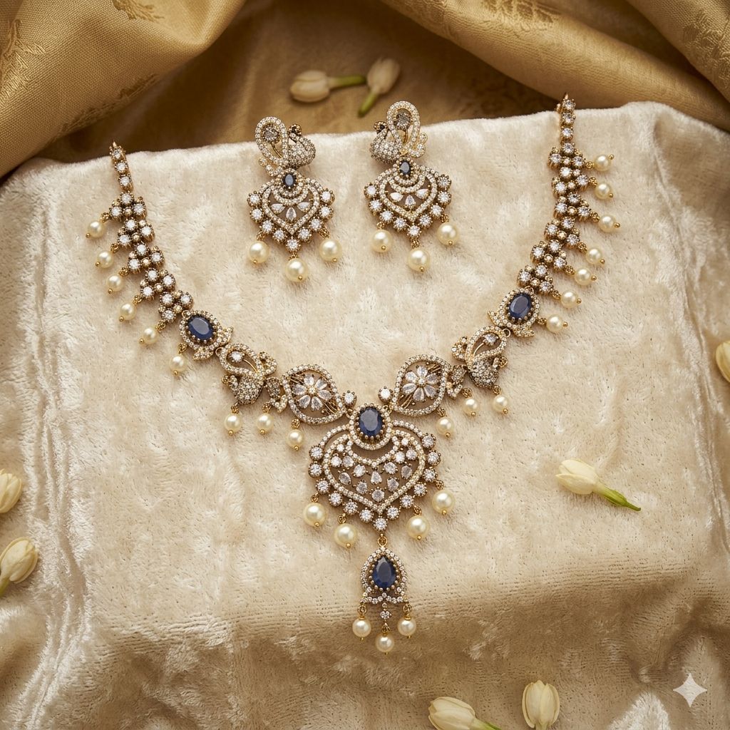 Vira  AD stone statement necklace - occasion set