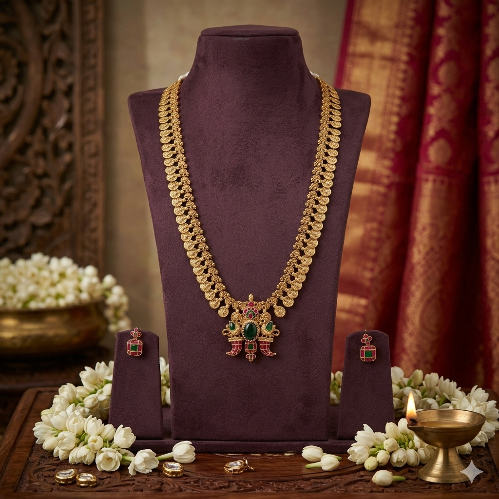 Zamindarani kasumala with Jadau pendant Haram - occasion wear