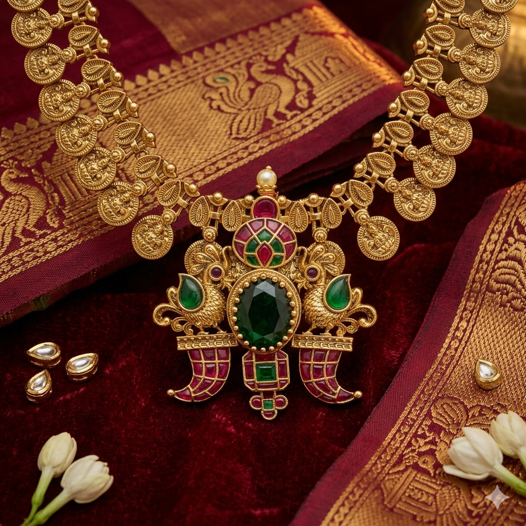 Zamindarani kasumala with Jadau pendant Haram - occasion wear