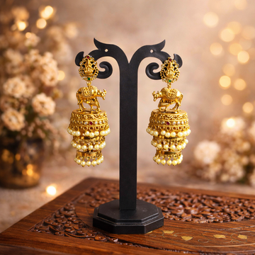 Premium Chettinadu komatha Triple layer Jhumkas