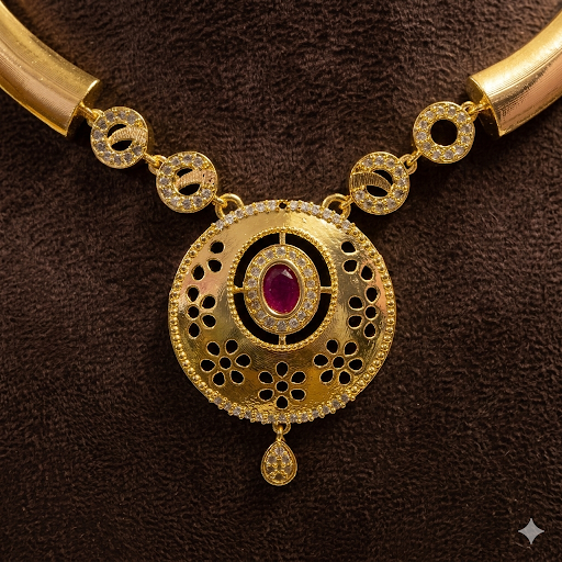 Premium Impon trendy Hasli necklace - occasion wear
