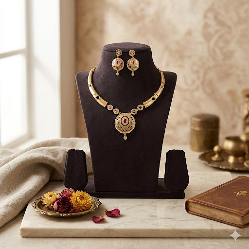 Premium Impon trendy Hasli necklace - occasion wear