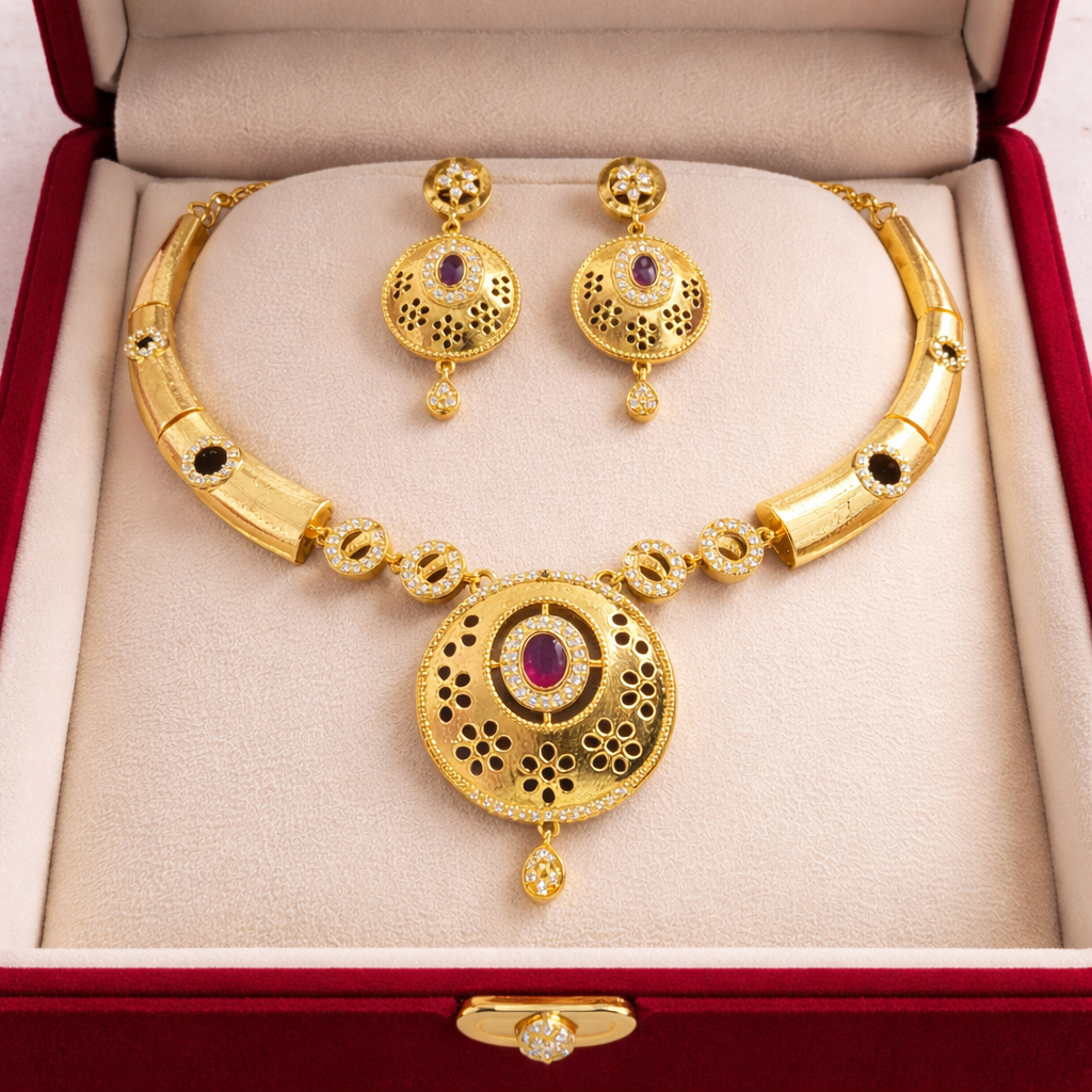 Premium Impon trendy Hasli necklace - occasion wear