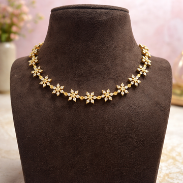 The Premium Impon AD white stone minimal necklace- work to event