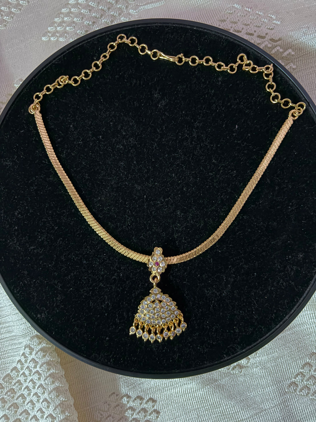 Premium impon CZ white stone vintage attigai - occasion wear