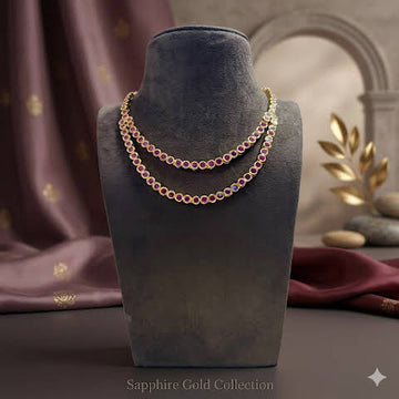 Premium impon Double layer Ruby stone necklace