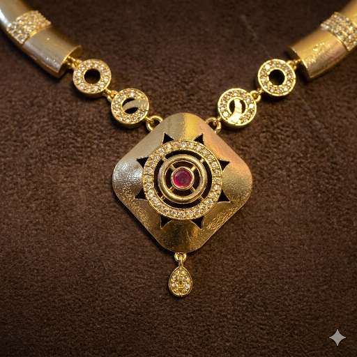 Premium Impon trendy Hasli necklace - occasion wear