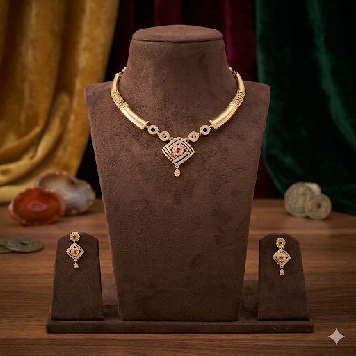 Premium Impon trendy Hasli necklace - occasion wear