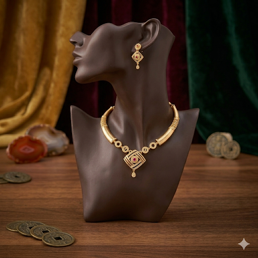 Premium Impon trendy Hasli necklace - occasion wear