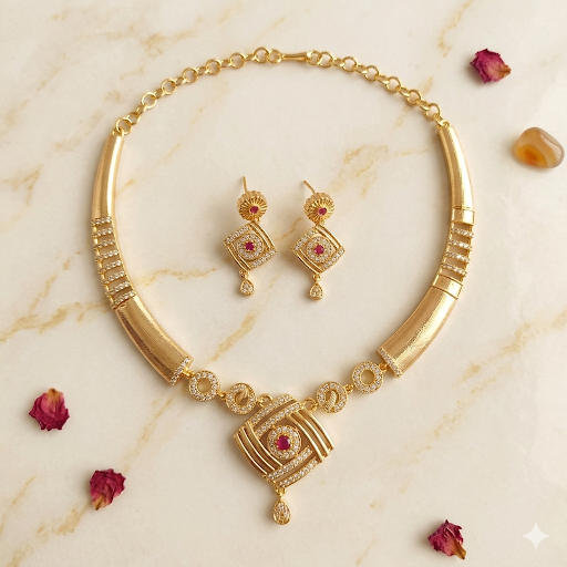 Premium Impon trendy Hasli necklace - occasion wear