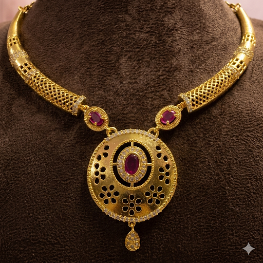 Premium Impon trendy Hasli necklace - occasion wear