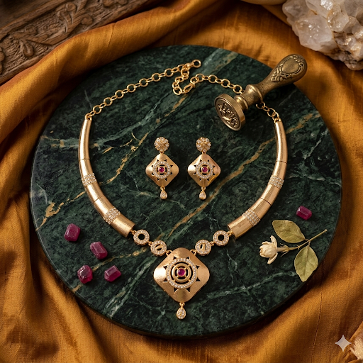 Premium Impon trendy Hasli necklace - occasion wear