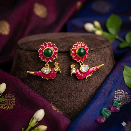 Premium pink parrot HASLI necklace  - occasion wear