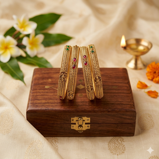Premium antique Lakshmi Bangles ( a set of 4)- office wear
