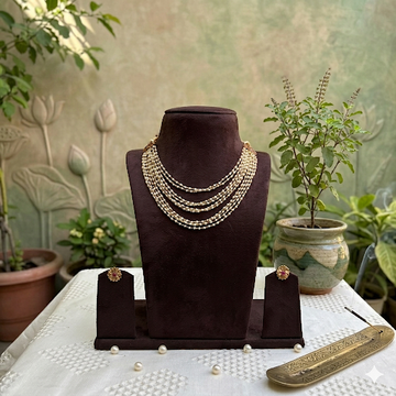 Premium viral rashmikas inspired pearl multilayer neck set - occasion wear